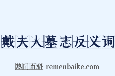 戴夫人墓志反义词是什么意思的图片